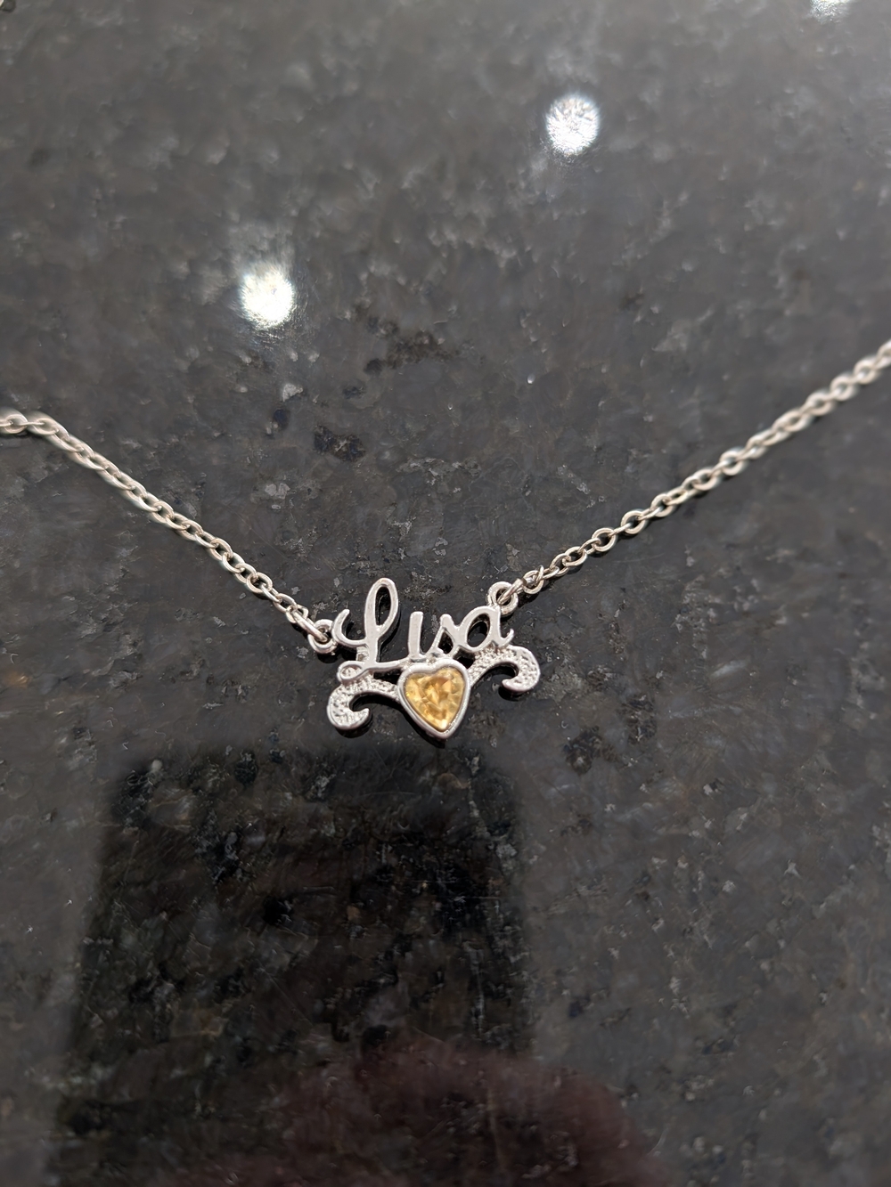 2/$20 Scriptz “Lisa” Name Necklace – Silver Tone